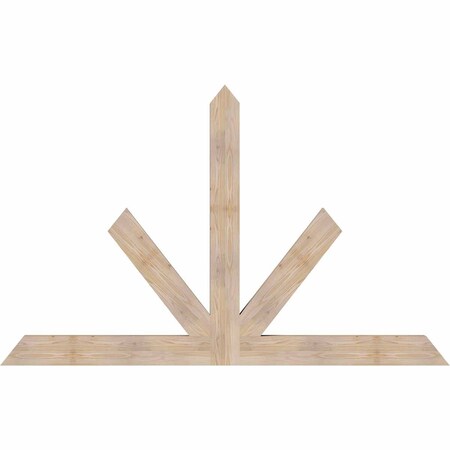Ekena Millwork Saratoga Smooth Timber Gable Bracket, Douglas Fir, 84"W x 53"H x 3 1/2"D x 5 1/2"F, 15/12 Pitch GBW084X53X0406SAR00SDF